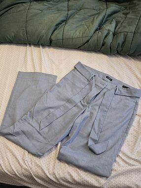 LOFT Light Blue Tie-Waist Dress Pants